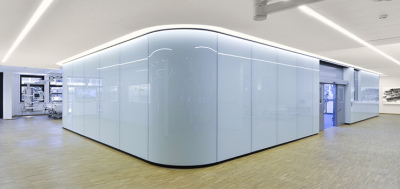 гнутое моллированое стекло для перегородок